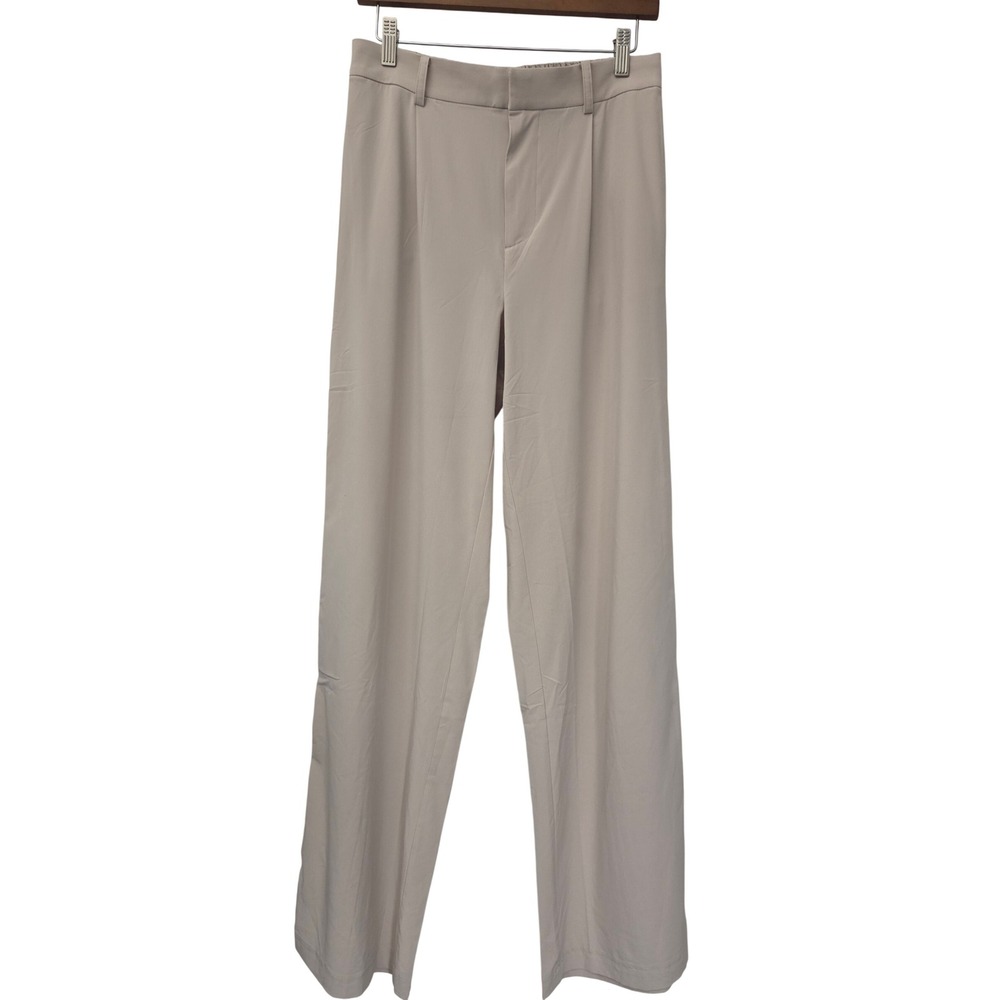 Vuori Villa Pant Wide Leg Pleated Front Women Size M Khaki VW4086-L